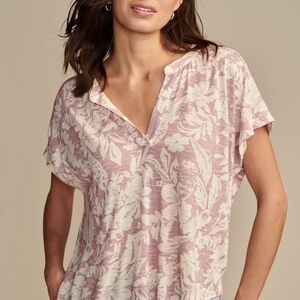 Lucky Brand printed sandwash notch top NWT